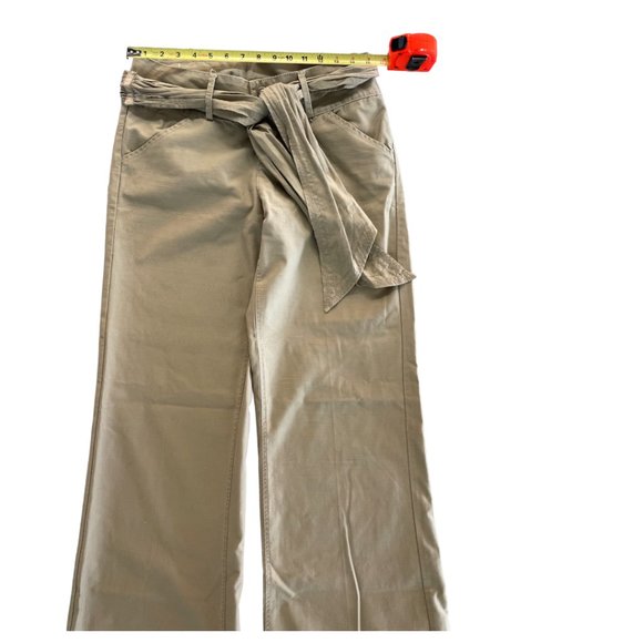 22 Khaki Wide Leg Pants with Self-Tie Belt Size 8 - Picture 3 of 9
